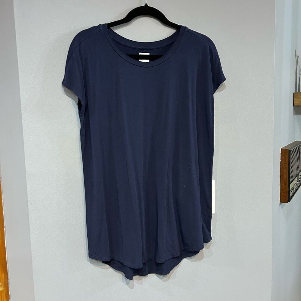 Nic + Zoe navy blue cap sleeve buttery soft tshirt size‎ M